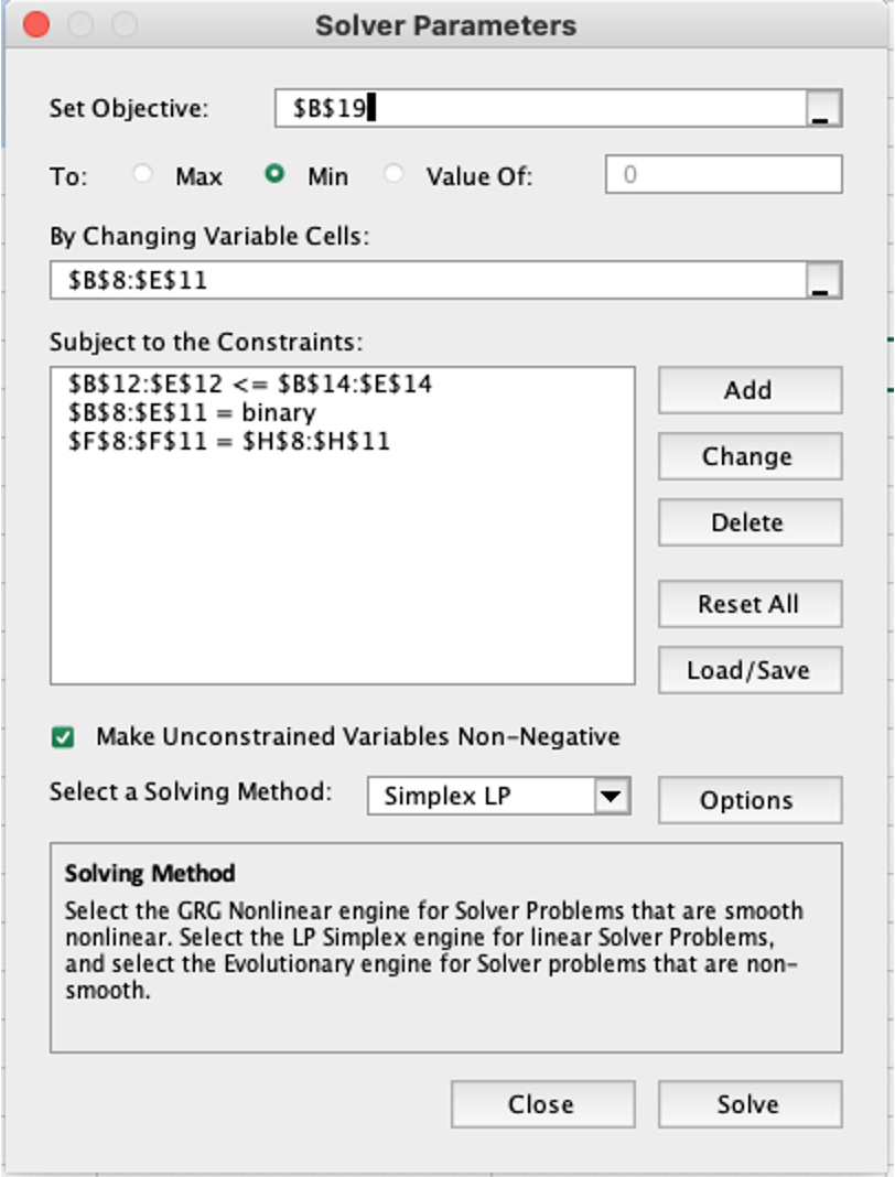 Solver setup for the Do-It-All Tailoring problem.